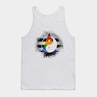 Paint Splatter LGBT Ally Pride Yin and Yang Symbol Tank Top